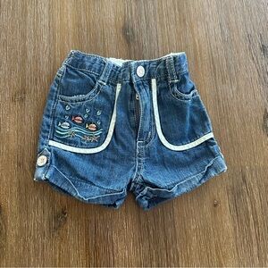 4/20$ B.U.M. Equipment Blue Denim Baby Shorts size 3 months